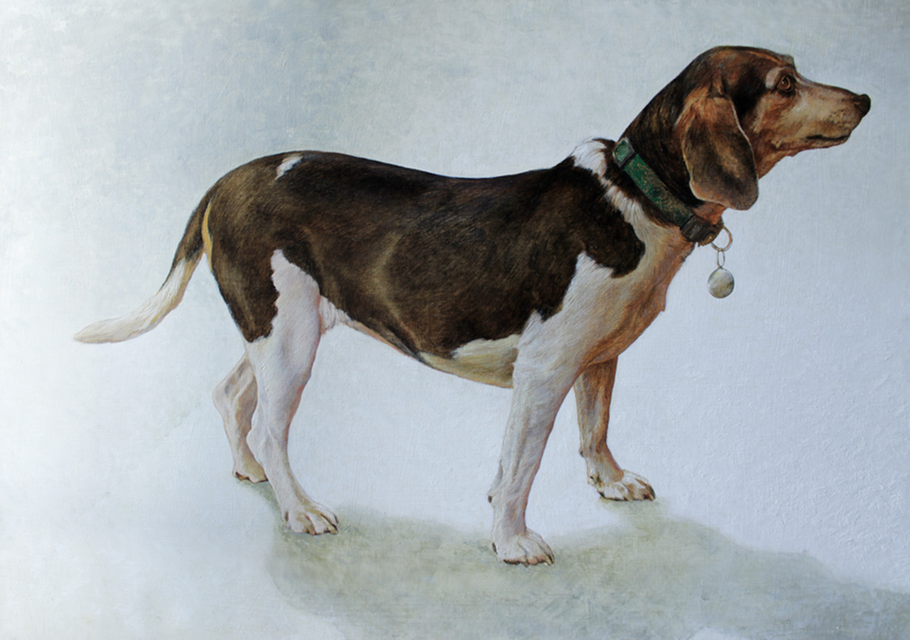 Lula (dog), oil on canvas, 100x50cm